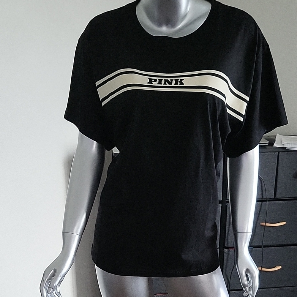 PINK Victoria's Secret Black Graphic Tee
